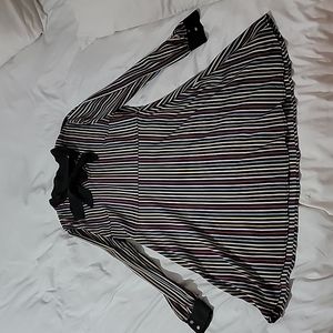 Mid length striped cocktail dress with bow